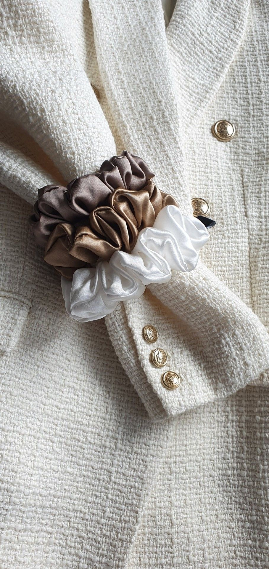 Chouchous en soie pour cheveux, lot de 5