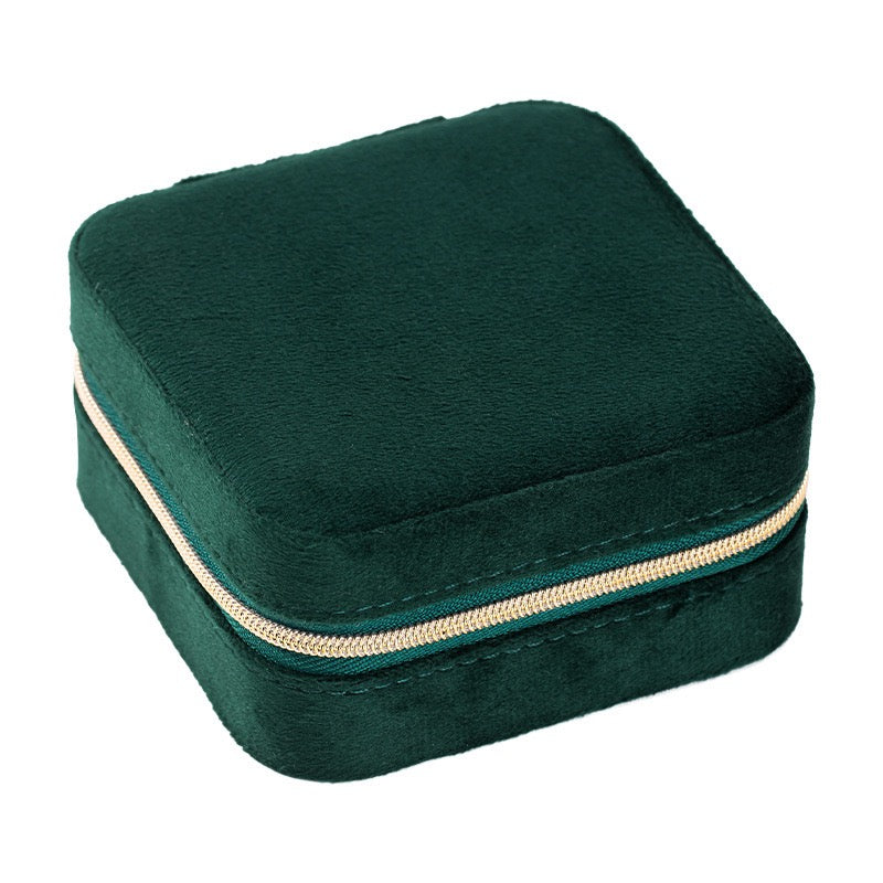 Boîte à bijoux portable en velours
