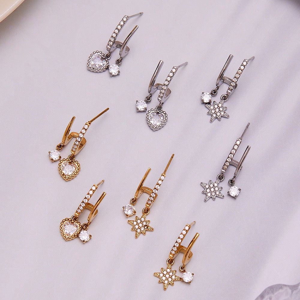 Boucles d'oreilles pendantes en forme de cœur Amora