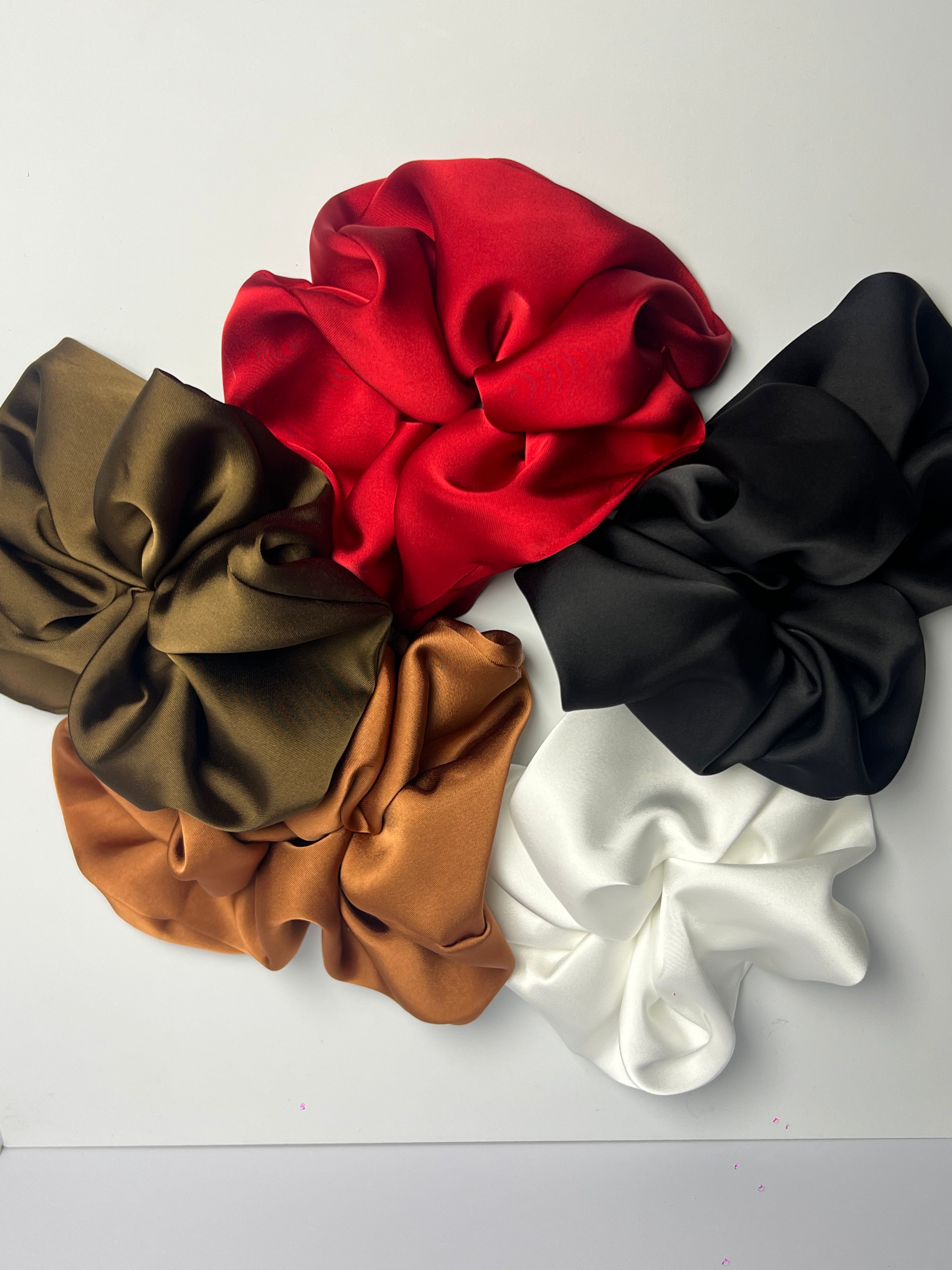 Chouchous en soie pour cheveux, lot de 5