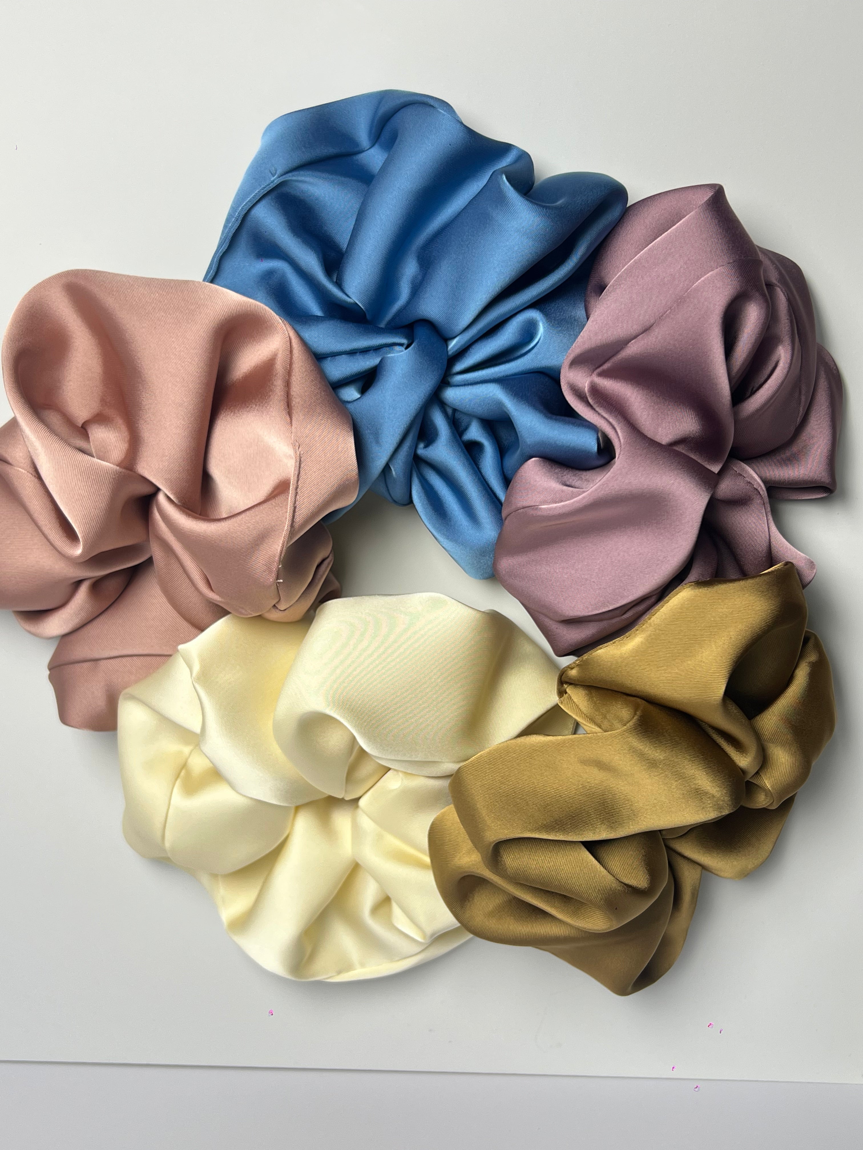 Chouchous en soie pour cheveux, lot de 5