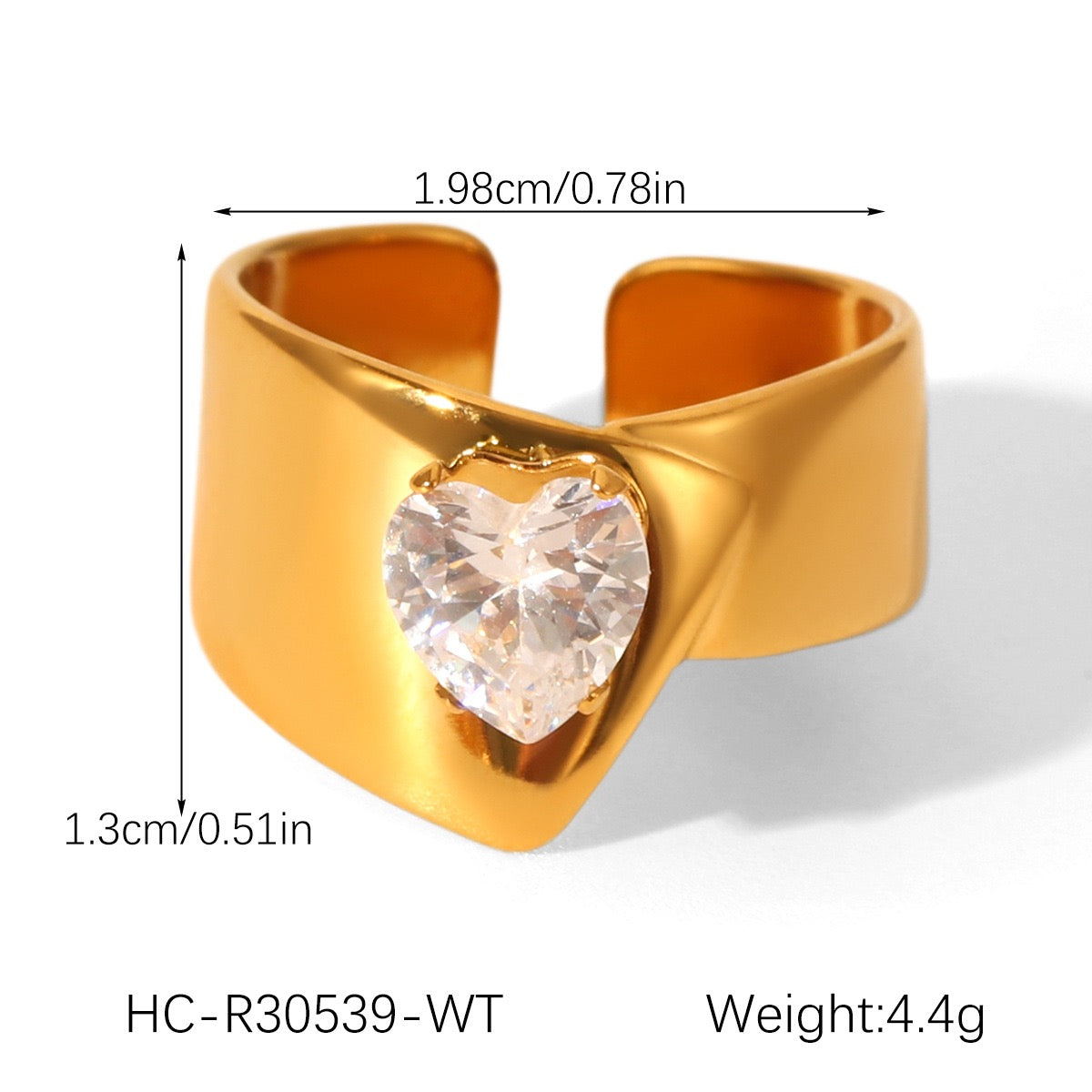 Golden Heart Ring
